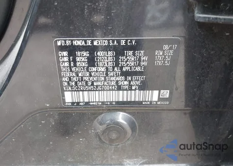 2018 Honda Hr-V Ex z USA, uszkodzony, nr VIN 3CZRU5H52JG700442